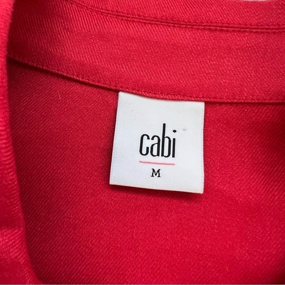 2/25 cabi Blazer Red Valentine Linen Blend Blazer Jacket M - Picture 3 of 6